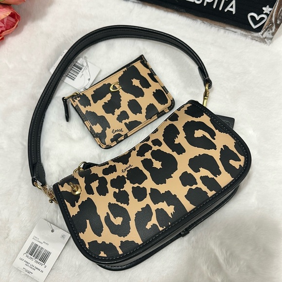 Coach Leopard print handbag swinger 20 and credit card wallet set - Picture 6 of 15
